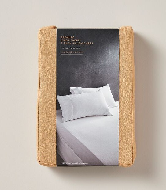 2 Pack Premium Linen Fabric Pillowcases