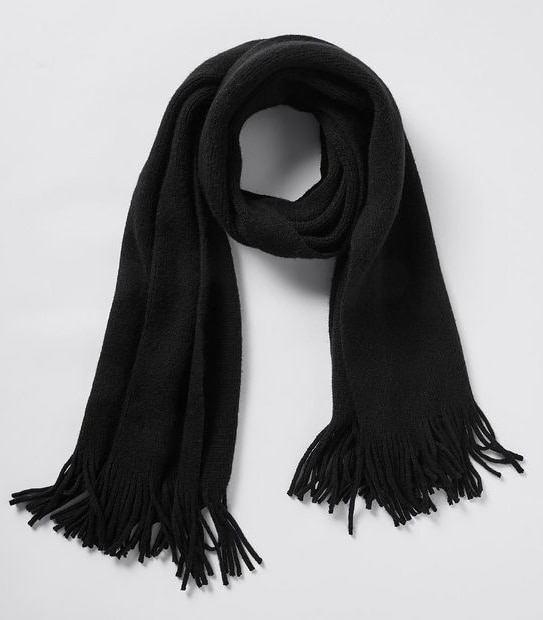 Brushed Super Soft Knit Scarf - Black