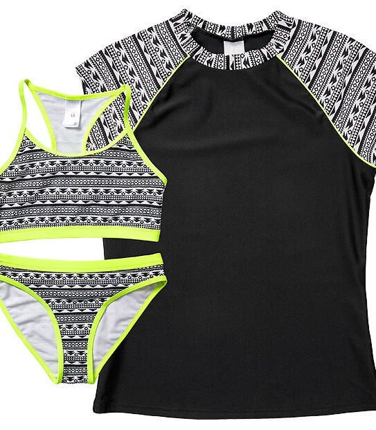 Three Piece Tribe Print Swimwear Set