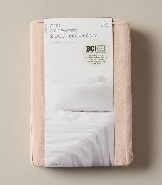 Arlo Stonewash 2 Pack Pillowcases