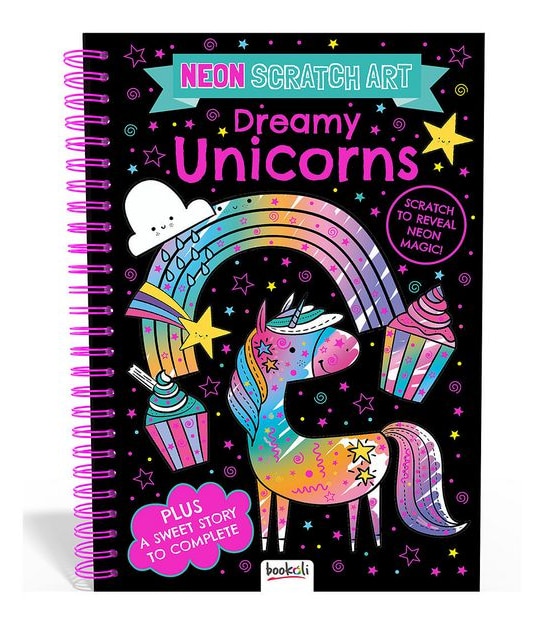 Scratch Art Fun: Dreamy Unicorns (Neon)