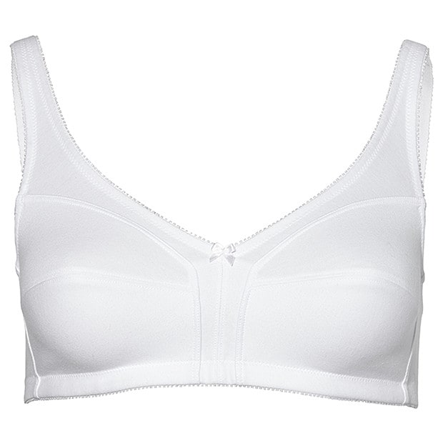 Cotton Rich Wirefree Bra - White, Style:T1424 Cotton Rich Wirefree Bra - White, Style:T1424