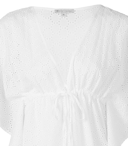 Swim Lace Kaftan - White