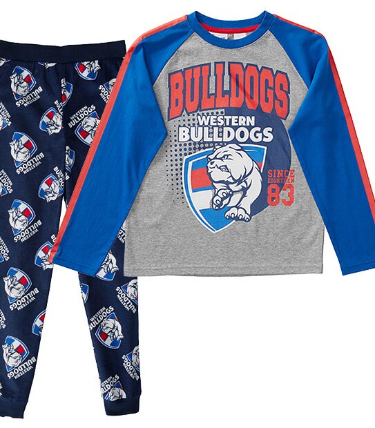 AFL Western Bullodgs Jersey Flannelette Pyjama Set