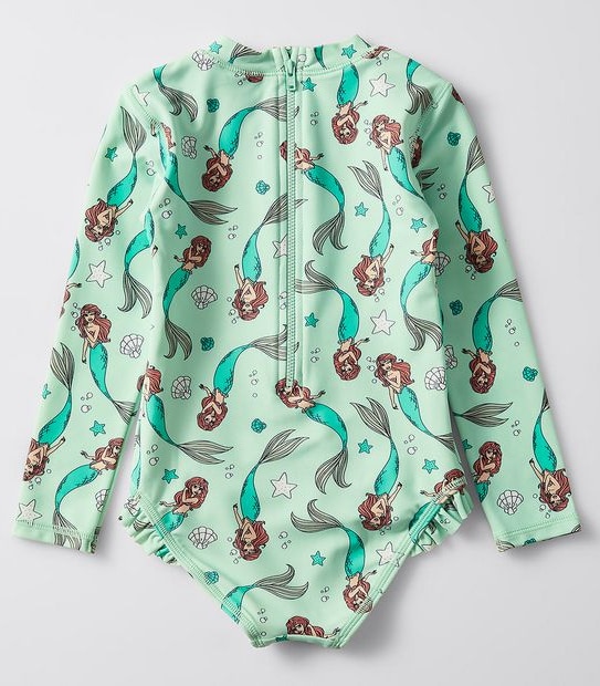 Disney Little Mermaid Long Sleeve Bathers - Aqua Green