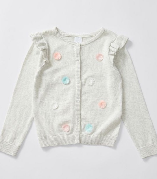 Tassel Detail Buttoned Cardigan - Grey