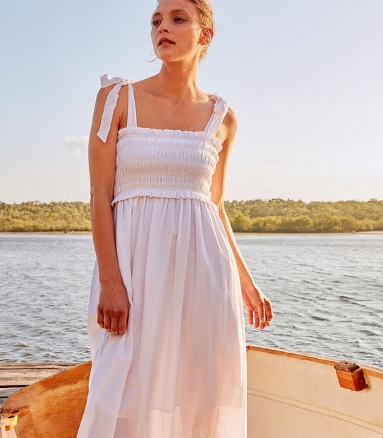 Preview Shirred Bodice Maxi Dress