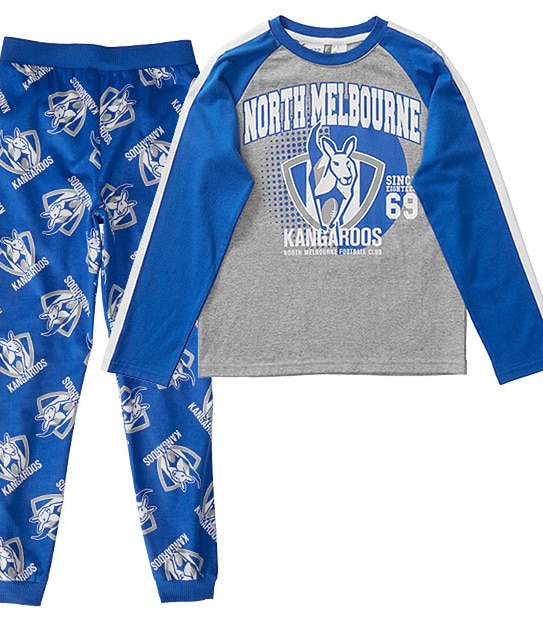 AFL North Melbourne Kangaroos Jersey Flannelette Pyjama Set