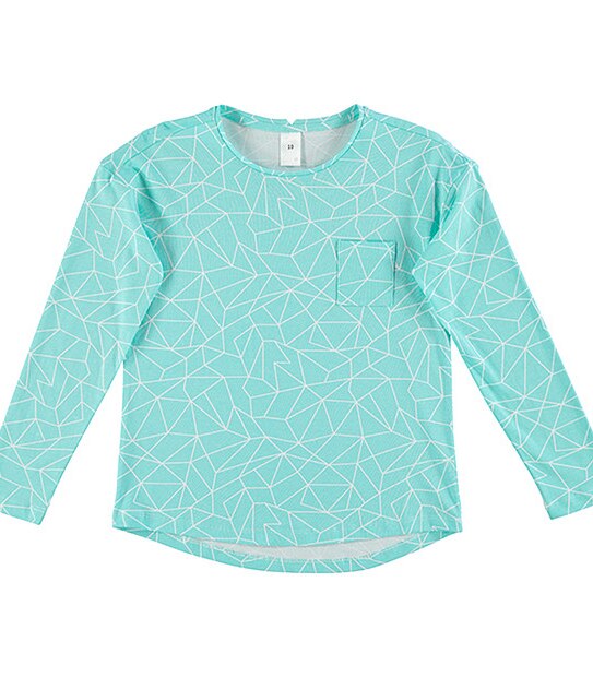 Long Sleeve Mix + Match Geo Print Top