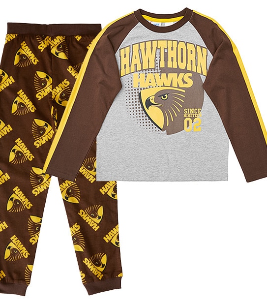 AFL Hawthorn Hawks Jersey Flannelette Pyjama Set