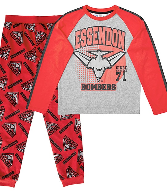 AFL Essendon Bombers Jersey Flannelette Pyjama Set