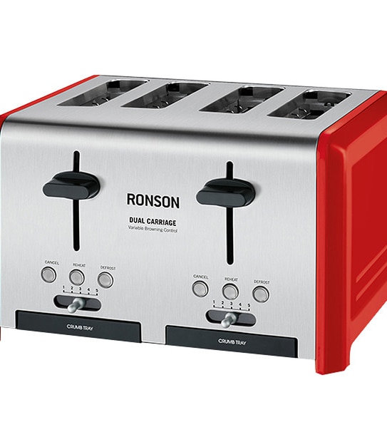 Ronson RT600 Red 4 Slice Toaster