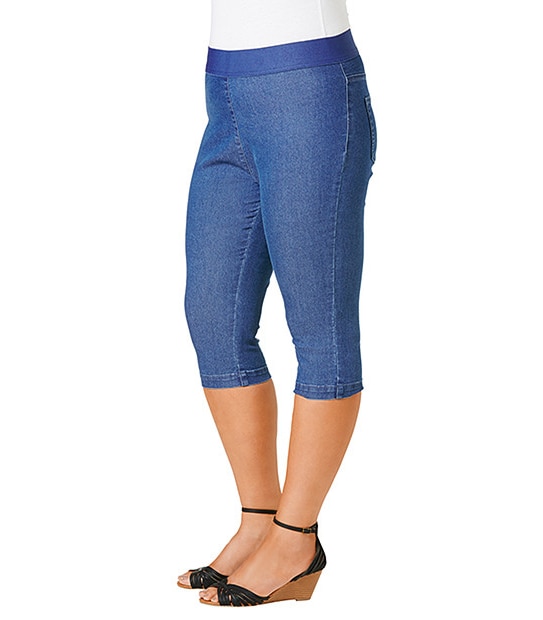 Belle Curve Capri Jegging - Mid Wash