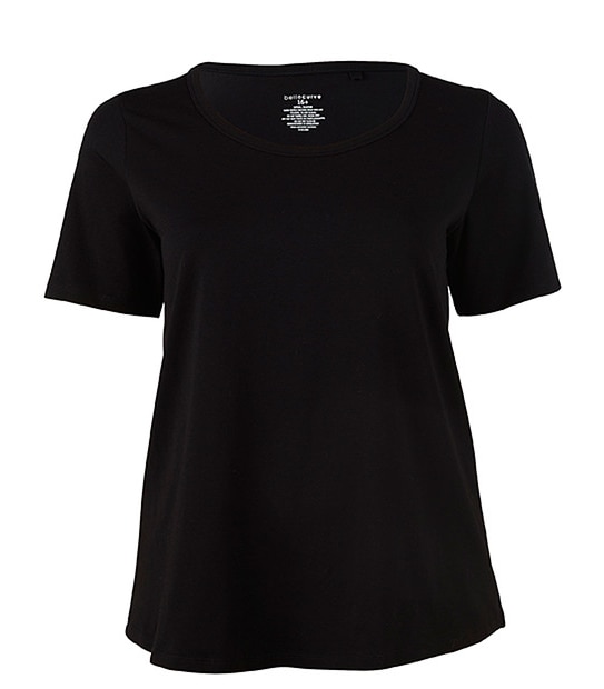 Belle Curve Scoop Neck T-Shirt - Black