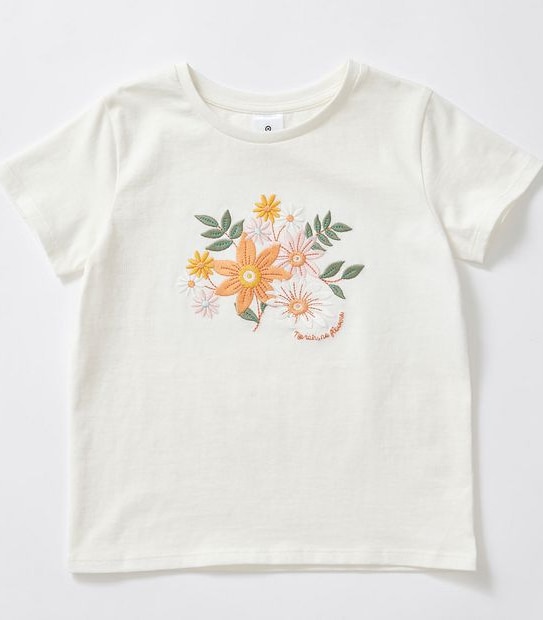 Floral Embroidery T-shirt - White