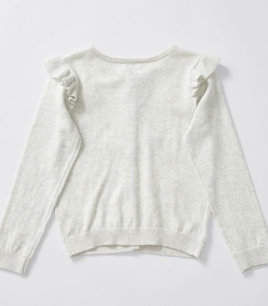 Tassel Detail Buttoned Cardigan - Grey