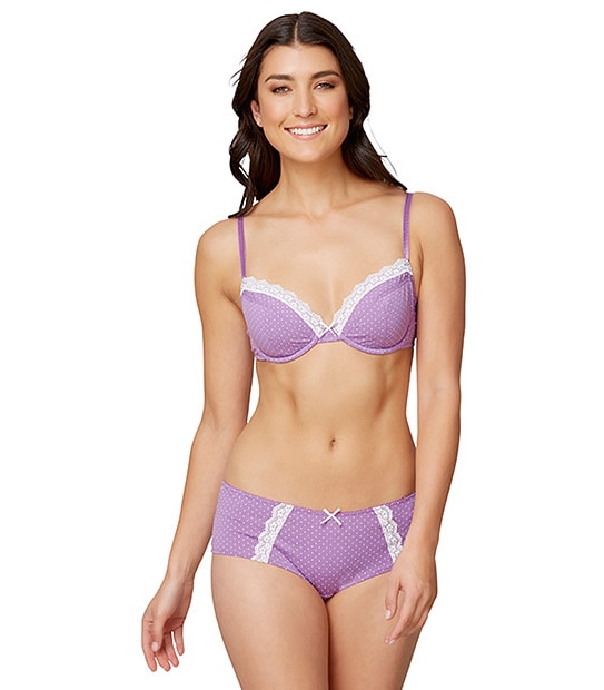 Lily Loves 2 Pack Bras - Purple Spot