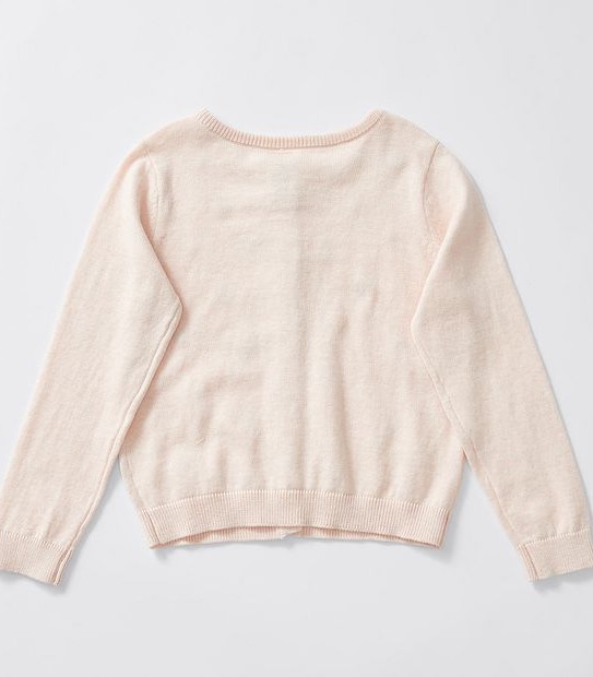 Floral Embroidered Knit Cardigan - Pink