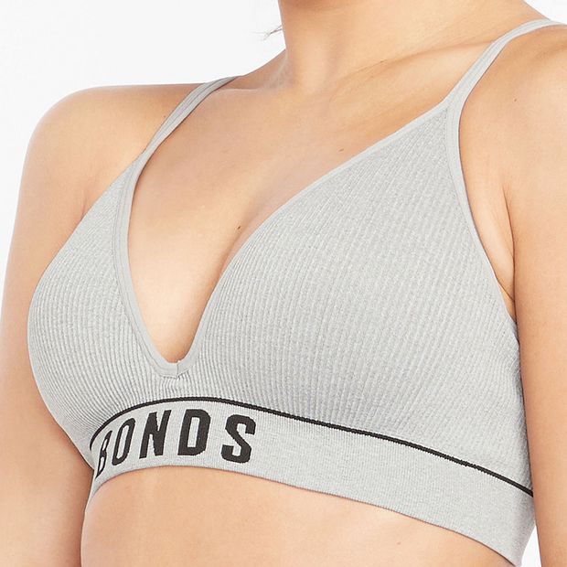 Bonds Retro Rib T-Shirt Crop Bra; Style: YXF7T - Grey Marle