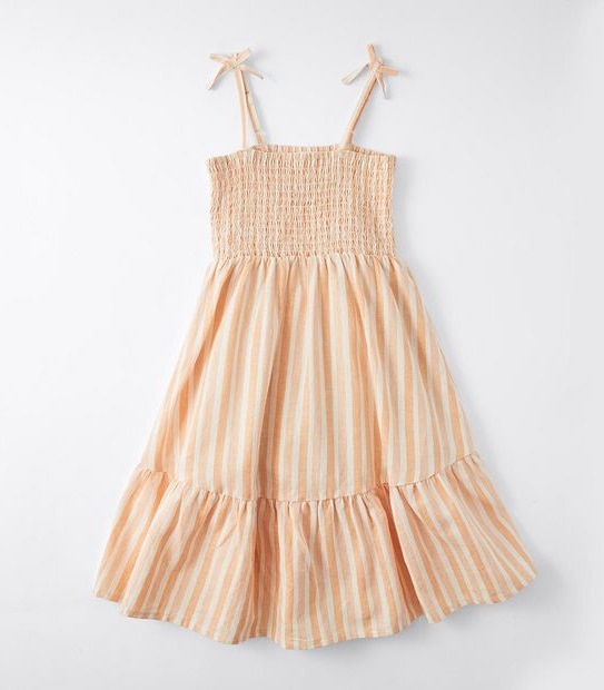 Linen Blend Striped Dress