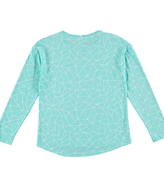 Long Sleeve Mix + Match Geo Print Top