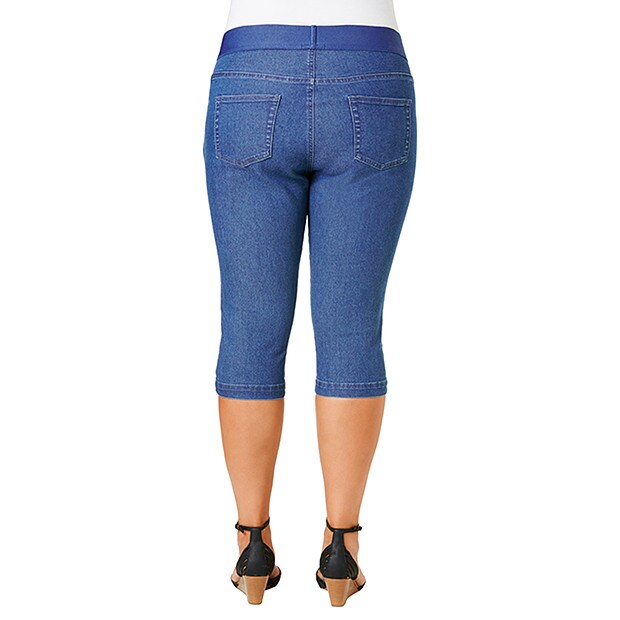 Belle Curve Capri Jegging - Mid Wash | Target Australia