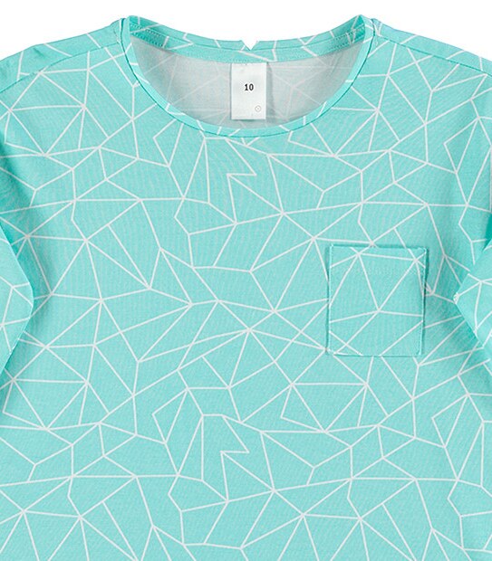 Long Sleeve Mix + Match Geo Print Top