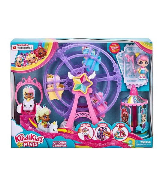 Kindi Kids Minis Collectable Ferris Wheel and Posable Bobble Head Figurine Playset