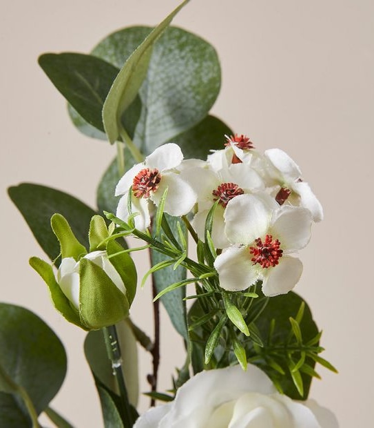 Faux Greenery in Glass Vase - Small