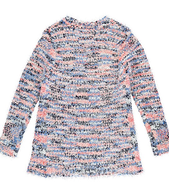 Long Feather Knit Cardigan