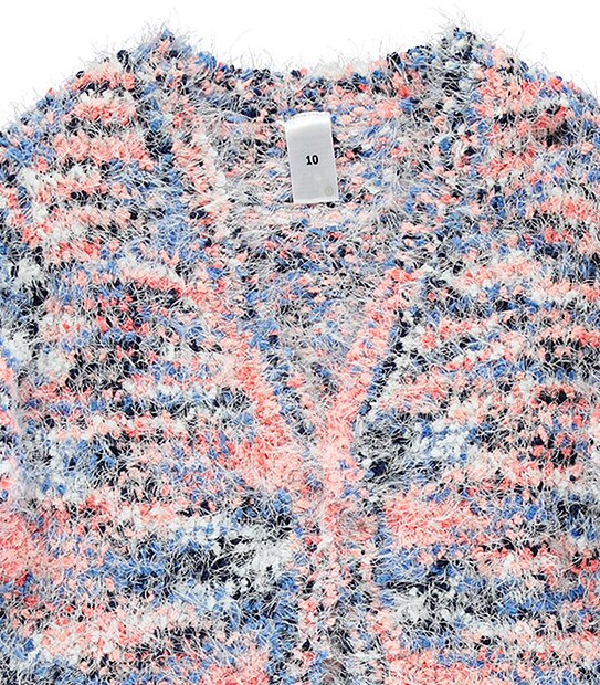 Long Feather Knit Cardigan