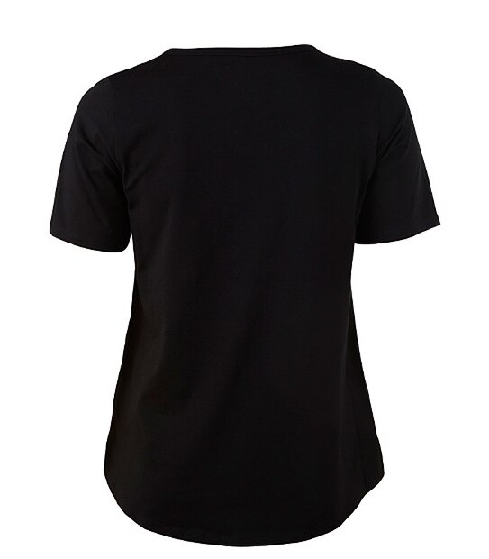Belle Curve Scoop Neck T-Shirt - Black