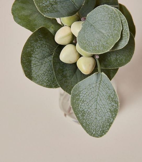 Faux Plant in Glass Vase - Small