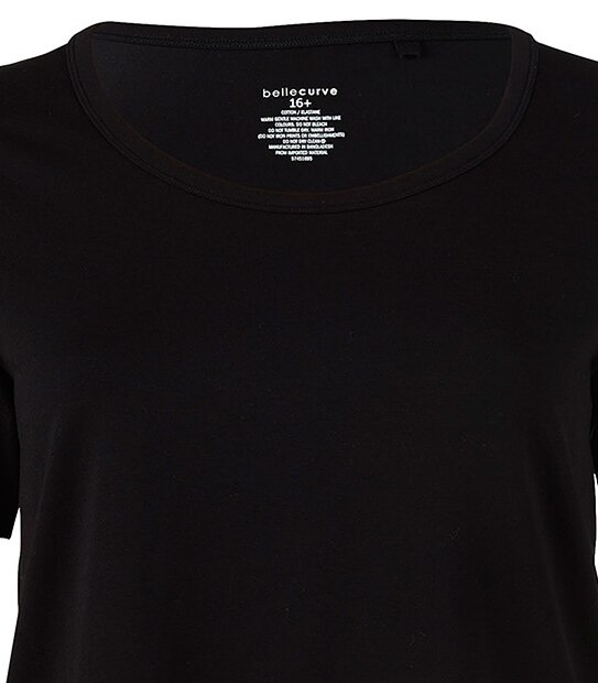 Belle Curve Scoop Neck T-Shirt - Black