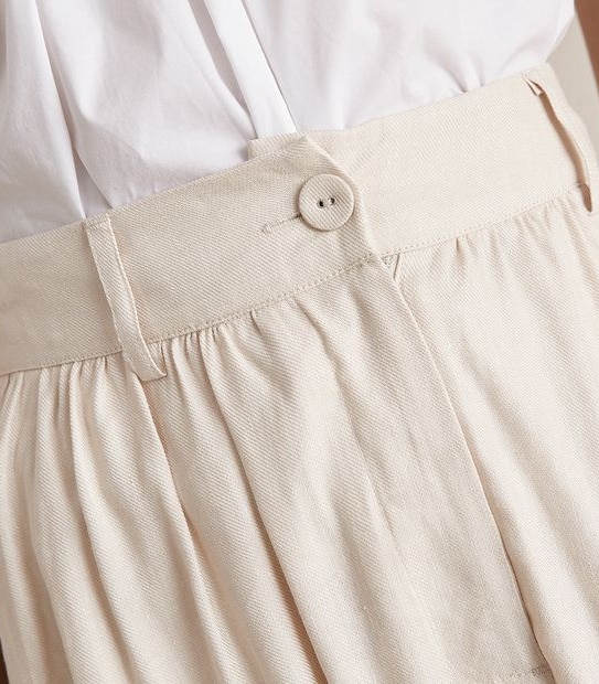 Preview Linen Blend Yoke Gathered Skirt