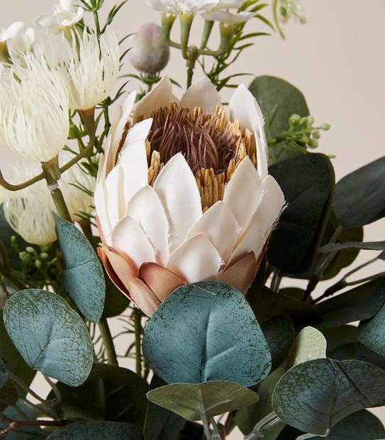 Faux Floral in Ceramic Vase