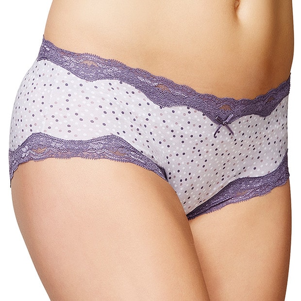 Lace Boyleg Briefs - Lilac Spots