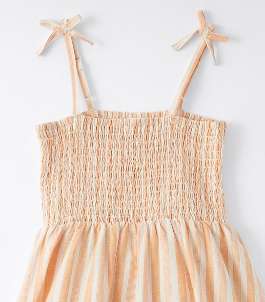 Linen Blend Striped Dress