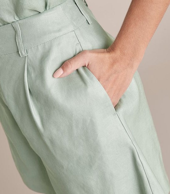 Preview Linen Blend Pleat Front Shorts