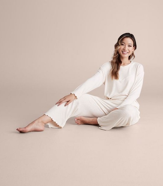 Lily Loves Cosy Slub Wide Leg Sleep Pants