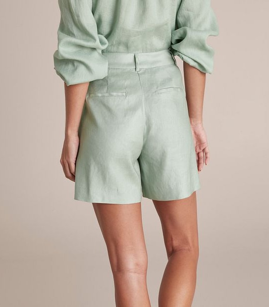 Preview Linen Blend Pleat Front Shorts