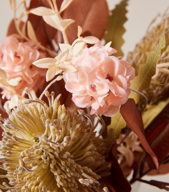 Faux Native Arrangement in Glass Vase
