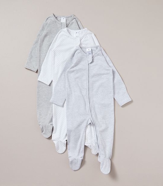 3 Pack Baby Organic Cotton Coveralls