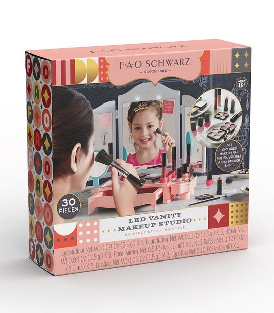 FAO Schwarz - LED Vanity Makeup Studio 30 Piece Set