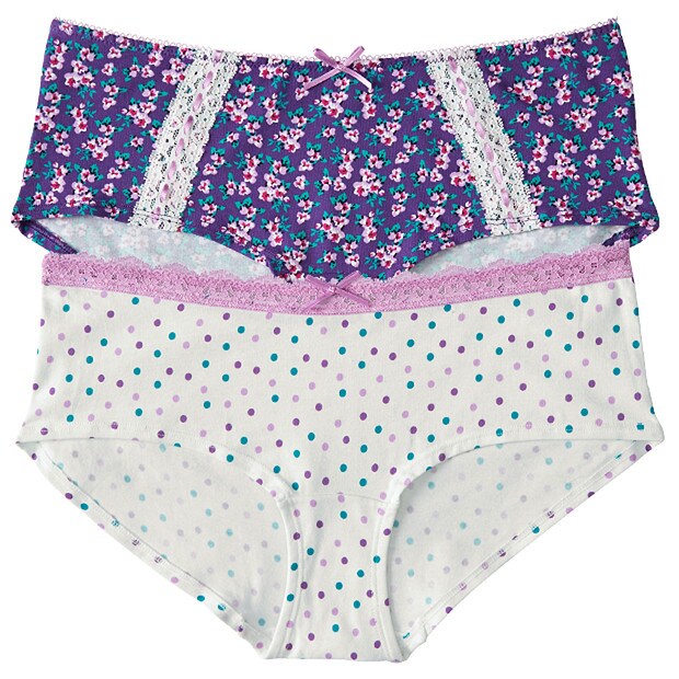 Lily Loves 2 Pack Boyleg Briefs - Purple Floral Lily Loves 2 Pack Boyleg Briefs - Purple Floral