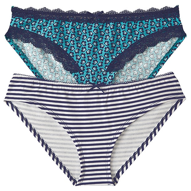 Lily Loves 2 Pack Bikini Briefs - Teal/Navy Lily Loves 2 Pack Bikini Briefs - Teal/Navy