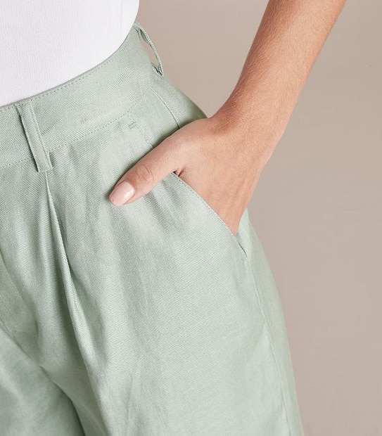 Preview Linen Blend Wide Leg Pants