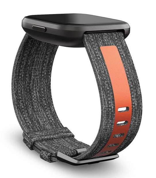 Fitbit Versa 2 Woven Reflective Band - Charcoal/Orange