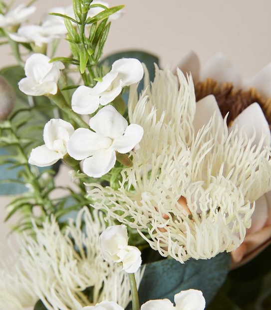 Faux Floral in Ceramic Vase