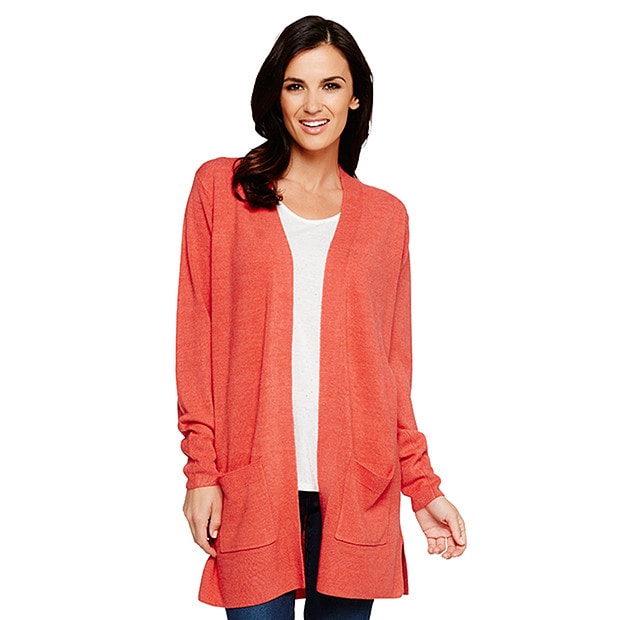 Cashmere Feel Cardigan - Poppy Red Cashmere Feel Cardigan - Poppy Red